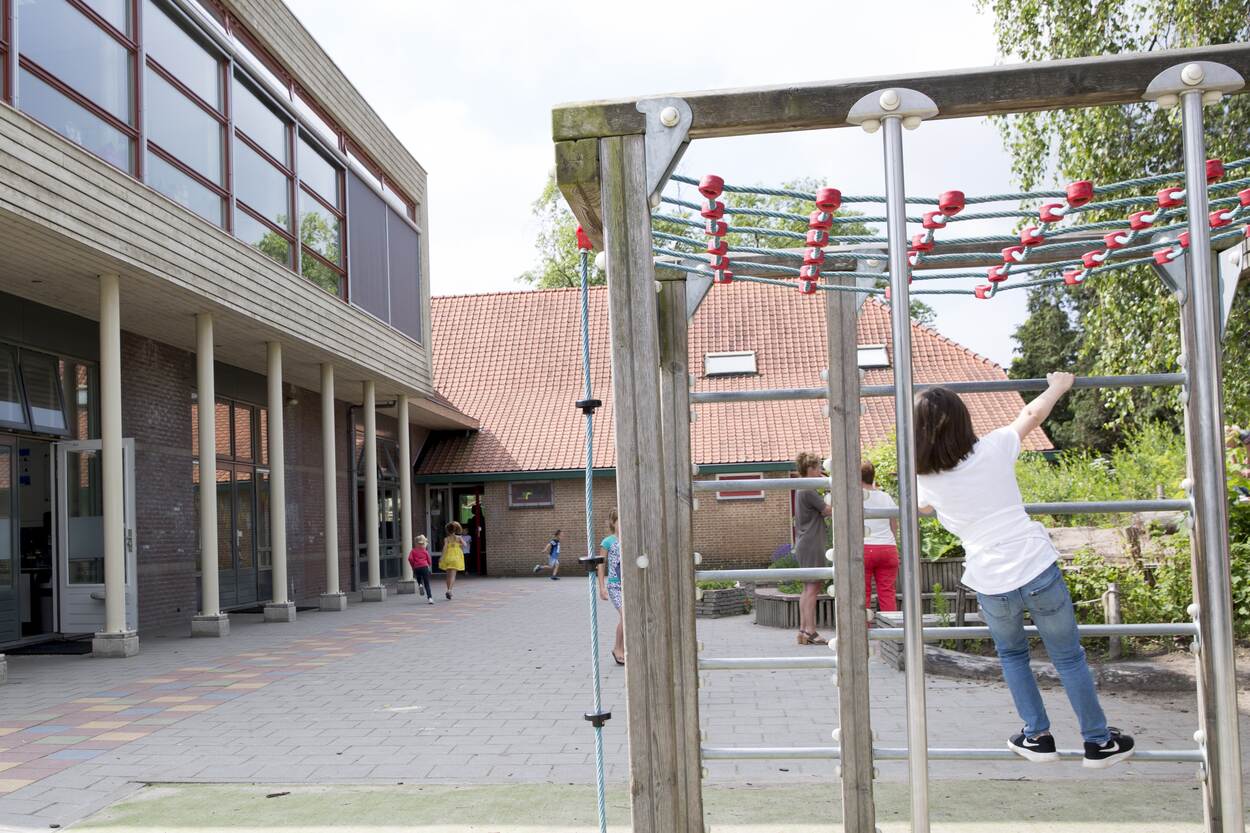 Een foto van een lege speeltuin