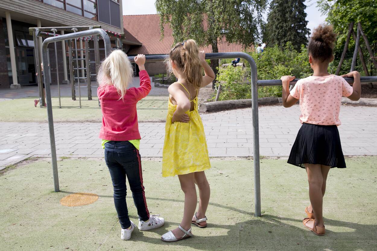 Jeugdzorgregio Noord Veluwe een foto van kinderen op een schoolplein