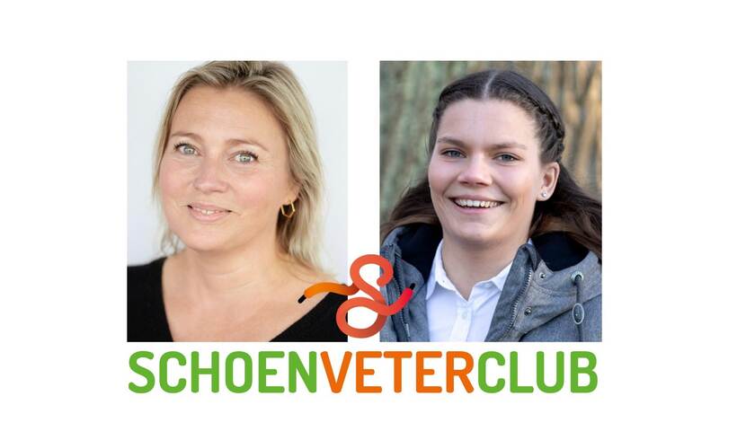 Afbeelding van Gieke Buur en Noa van Hagen van de schoenveterclub