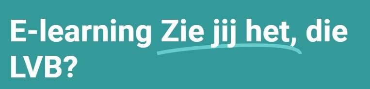 Afbeelding van e-learning Zie jij het die LVB?