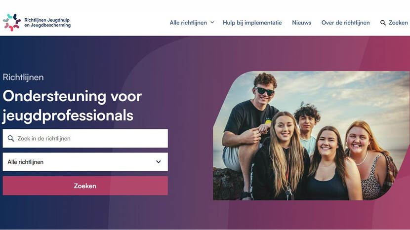 Afbeelding van de nieuwe website over richtlijnen