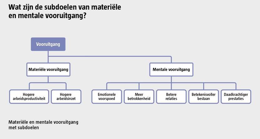 Afbeelding van de subdoelen van mentale vooruigang