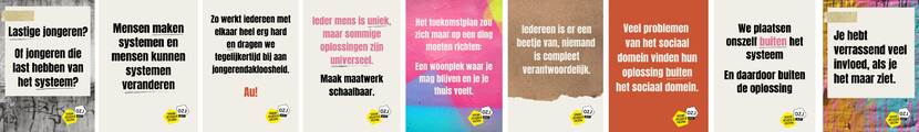 Afbeelding van de beschikbare posters op een rij